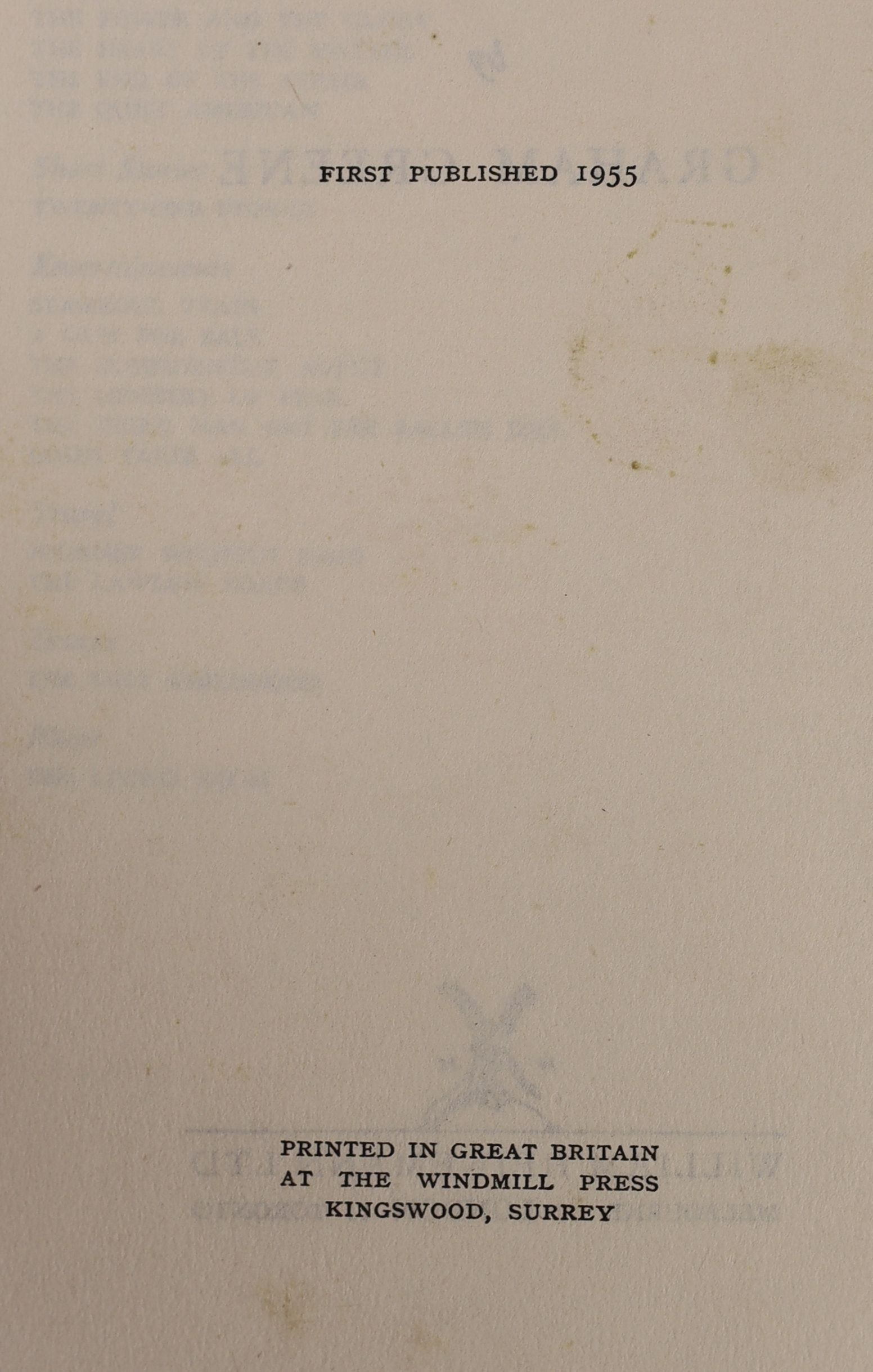 Greene, Graham - The Quiet American, 1st ed. original cloth with unclipped d/j. 8vo. William Heinemann Ltd, London, 1955.